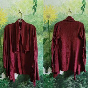 XS Knox Hill Red/Burgundy Asymmetrical Cardigan